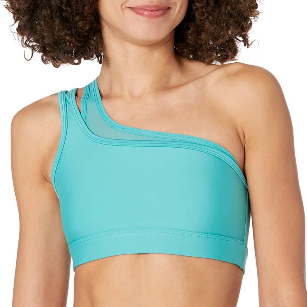AIRLIFT EXCITE BRA - BRIGHT AQUA Small One Shoulder Sports Bra